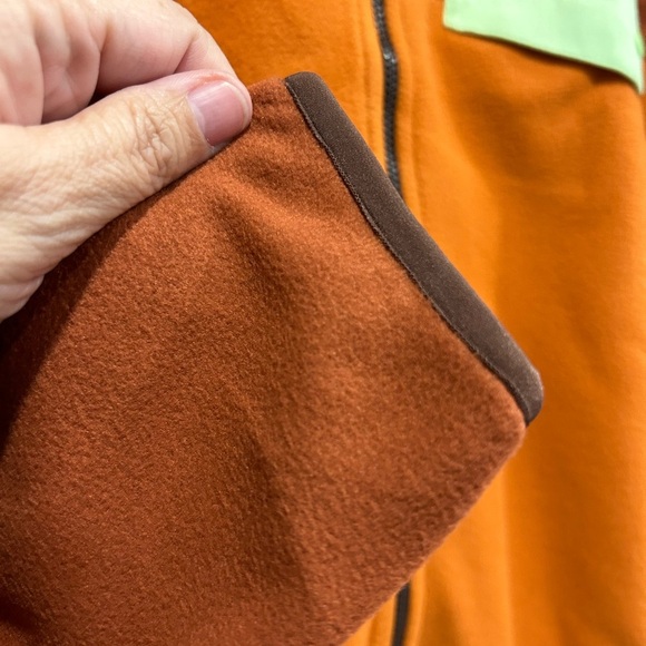 Patagonia Kids' Large Micro D Snap-T Fleece Jacket Redtail Rust Brown Hood NWT - Picture 4 of 8